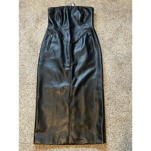 Khy by Kylie Jenner Faux Long Leather Dress - Size L- New w/Tags